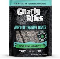 GnarlyBites Amp’d Up Dog Training Treats: Soft Chewy Grain-Free Snacks with Real Chicken, Venison & Carrots for Puppies & Adults, 14oz