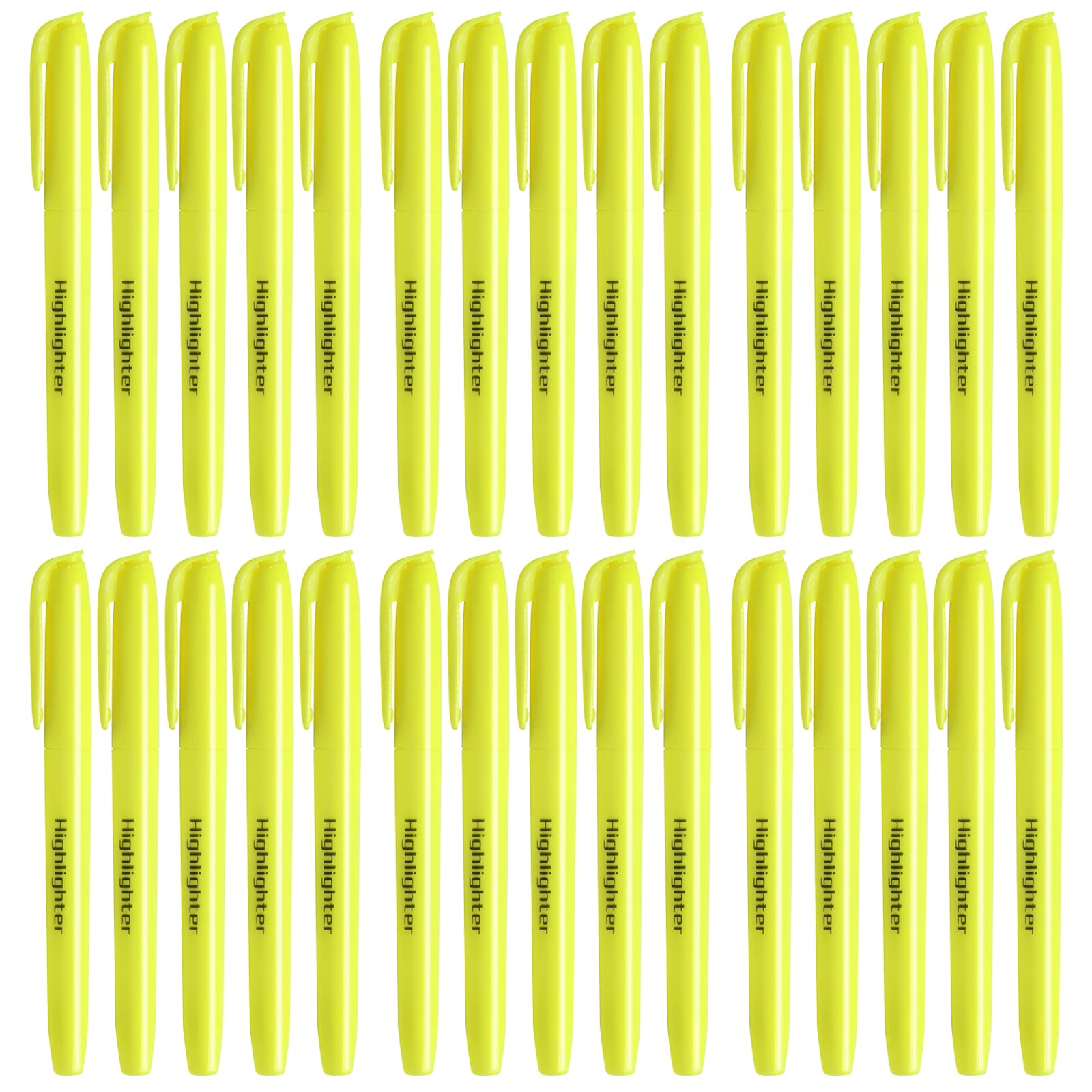 Zorfeter 30 Stück gelbe Textmarker, helle Textmarker, Keilspitze, kein Ausbluten, fluoreszierende Schulbedarf für Büro/Lehrer