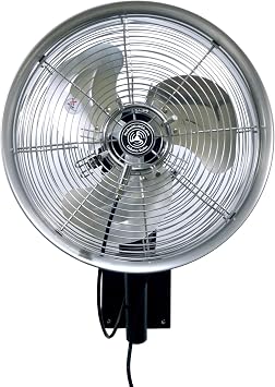 HydroMist High Pressure 14" 4 Nozzle Outdoor Stainless Steel Oscillating Misting Fan
