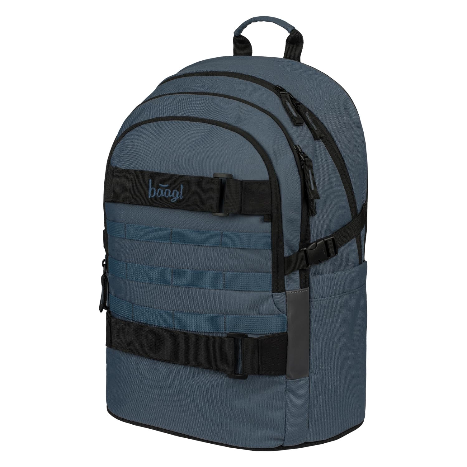 Baagl Zaino Per Ragazzi E Ragazze Con Skateboard - Zaino Per La Scuola Media Con Scomparto Per Computer Portatile E Cintura Petto-image