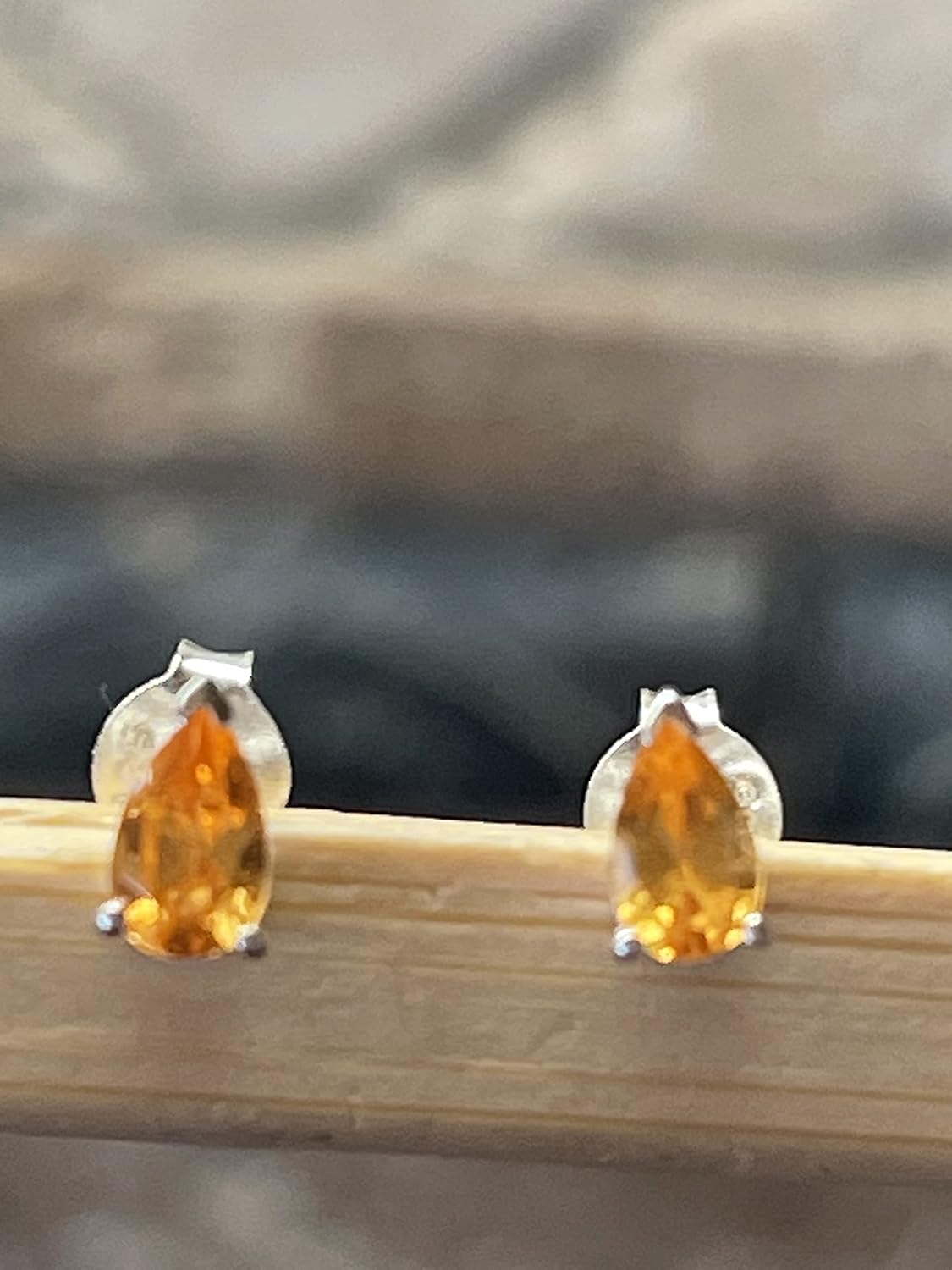 Natural Mandarin Orange Garnet 925 Solid Sterling Silver Earrings 5mm