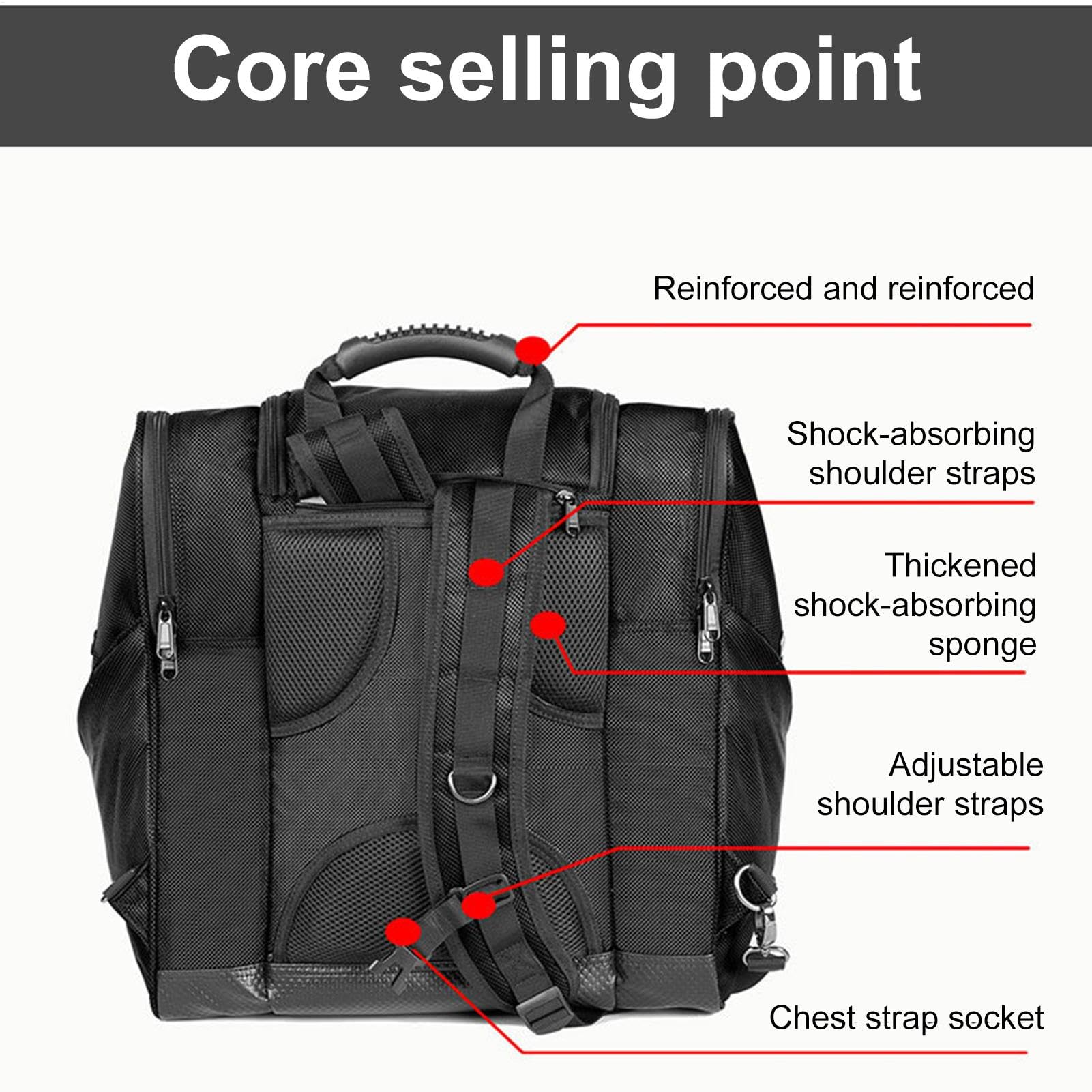 Snowboard Rucksack - Reiserucksack für Skiausrüstung | 50L Skischuh Reiserucksack für Skihelme, Brillen, Handschuhe, Ski, Snowboard und Zubehör