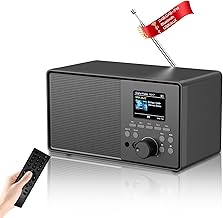 DAB Plus/DAB+/FM Radio with Bluetooth, Vntage Kitchen Radio with Remote Control, Digital Radio Alarm Clock with Dual Alarm and USB/AUX Port, Timer Switch, 30 Preset Stations