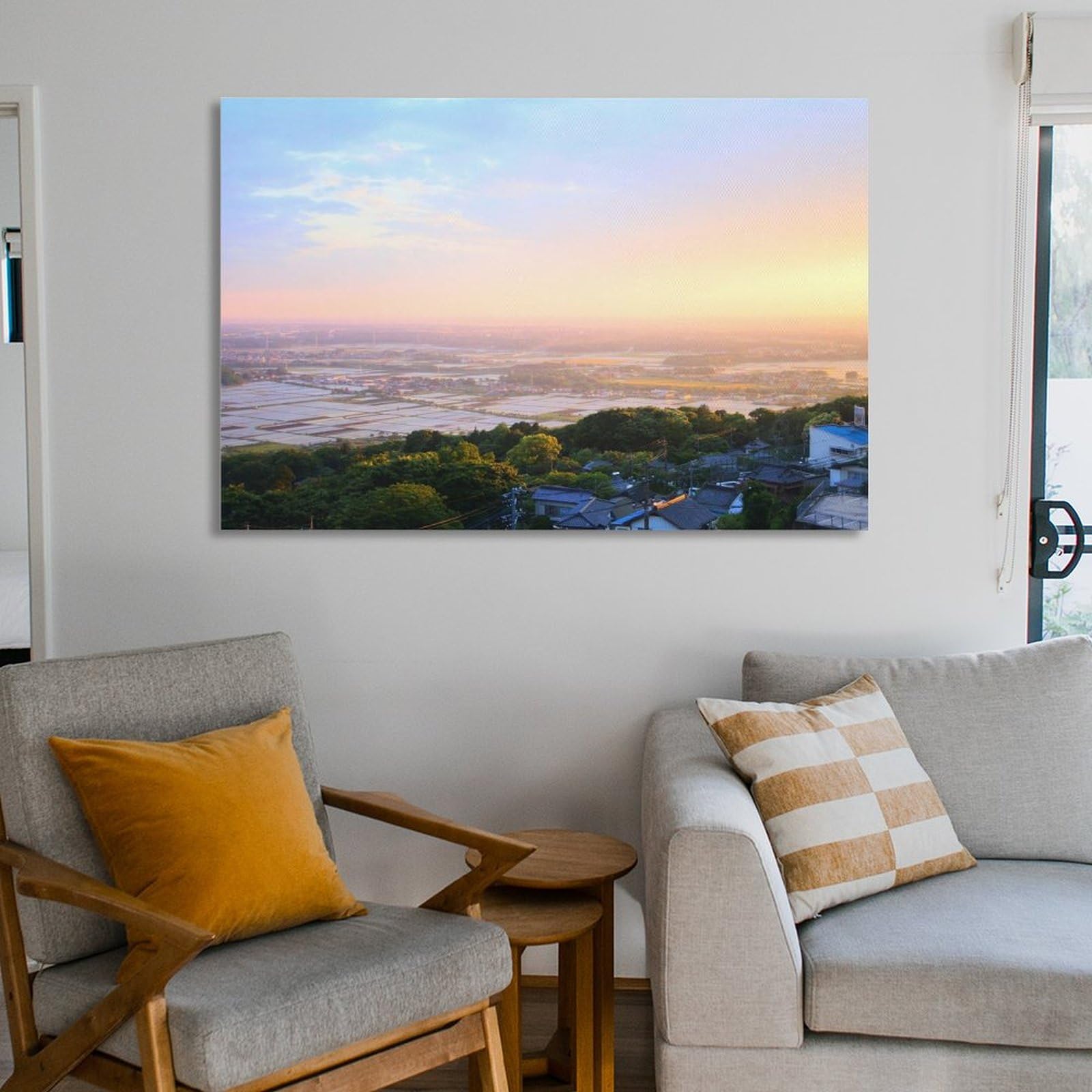 Amazon.co.jp: 絵画 茨城県 筑波山より関東平野 アートパネル ポスター