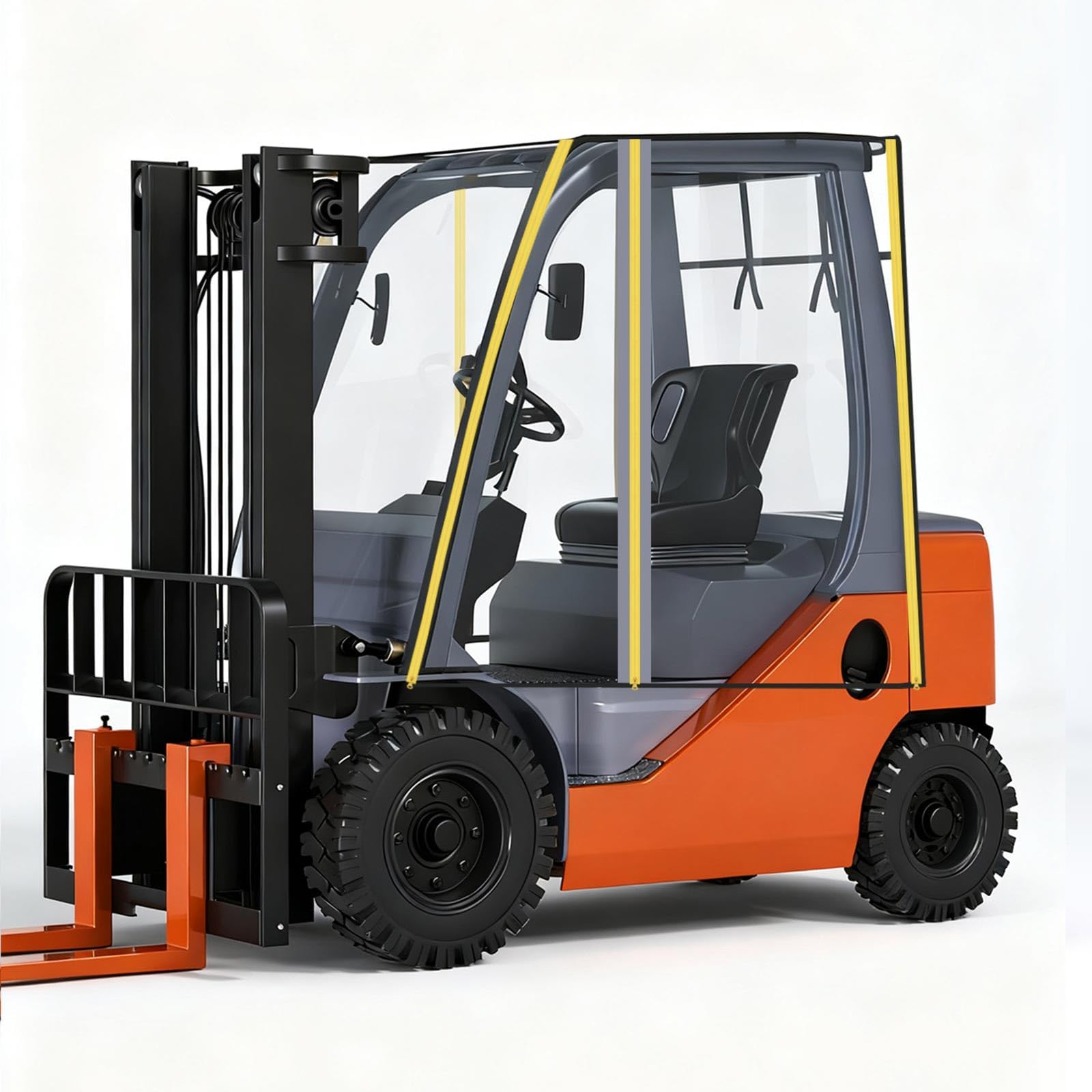 Heavy Duty Forklift Cab Enclosure Cover Universal Size Clear Vinyl Fits Upto 13227 lbs, Fast Delivery