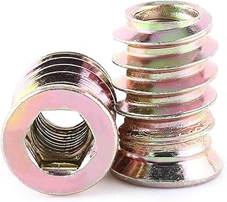 Pack of 20 Pcs M6/M8/M10 Zinc Alloy Furniture Hex Drive Nut Threaded Insert Wood Insert Nuts Assortment (M6*17mm)