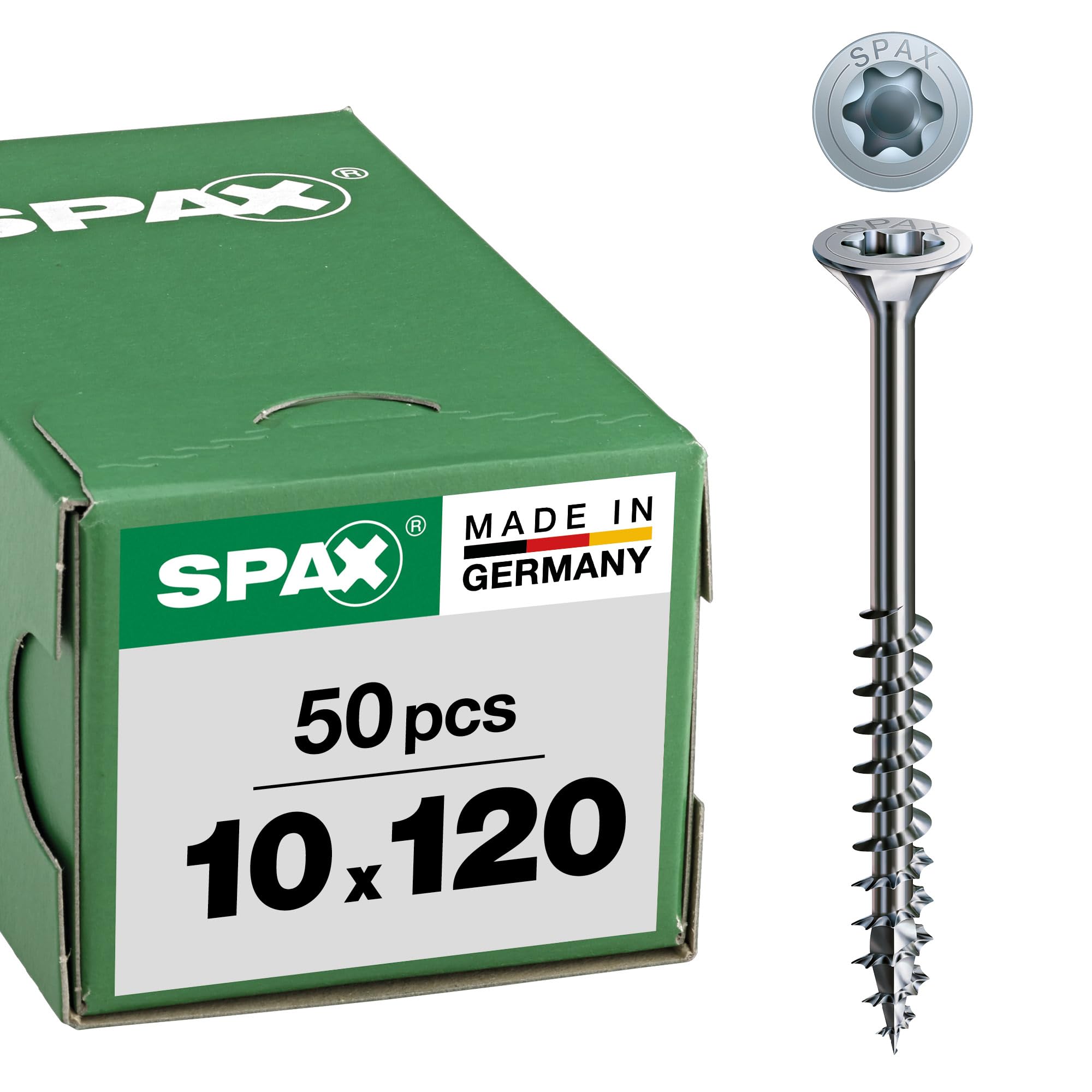 SPAX T-Star plus, countersunk head, partially threaded, 4Cut, Wirox A3J, 191011001205 wood screw, 10.0 x 120 mm, pack of 50