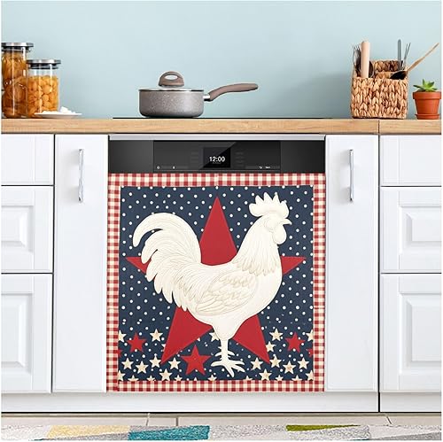 Miniatura 11 de 4th of July Cowboy Red Print Dishwasher Magnet Cover Decorative Magnetic Sticker Refrigerator Panel Door Decal for Kitchen Home Cabinet 23" W * 26" H