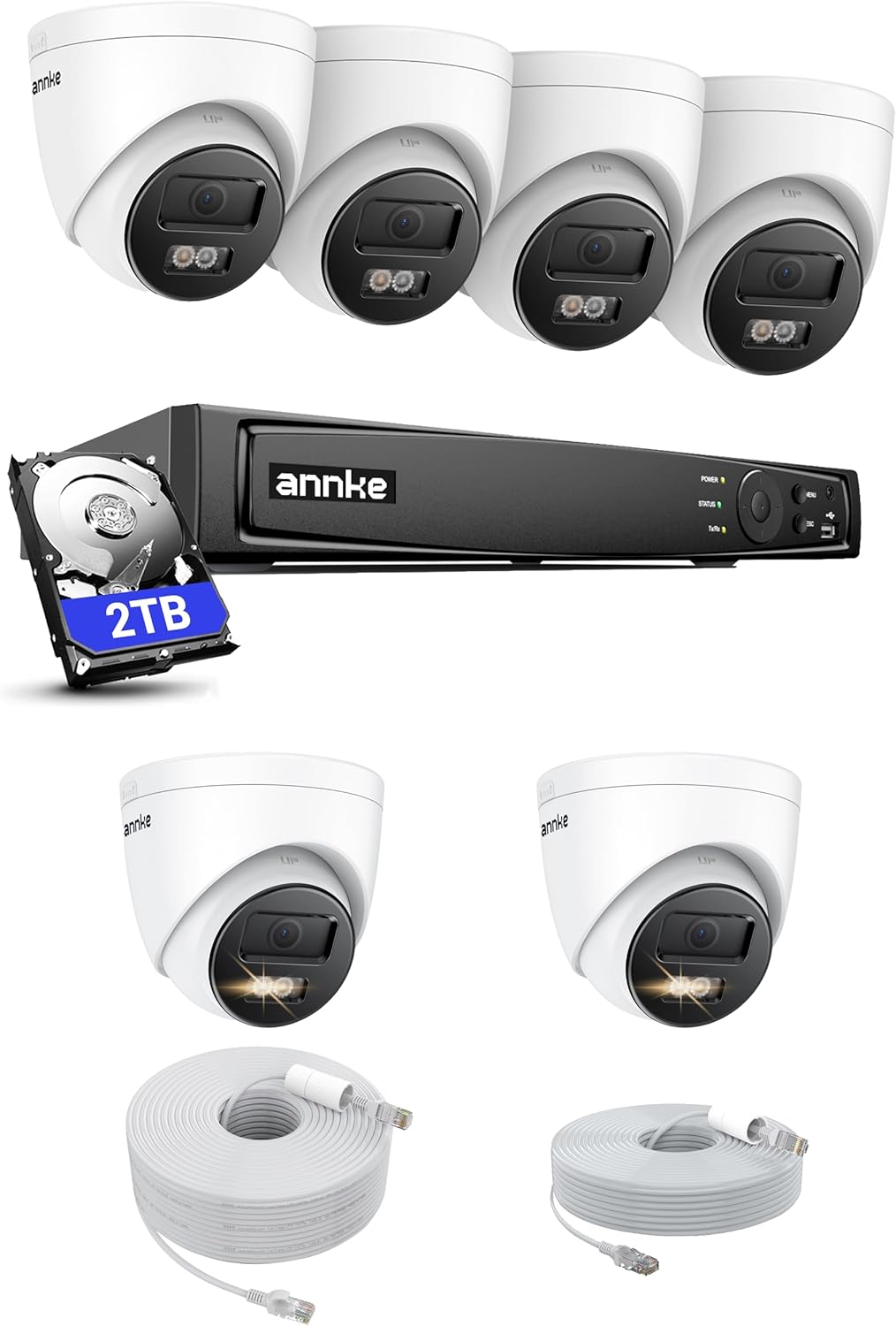 ANNKE H800 4K PoE Security Camera System components