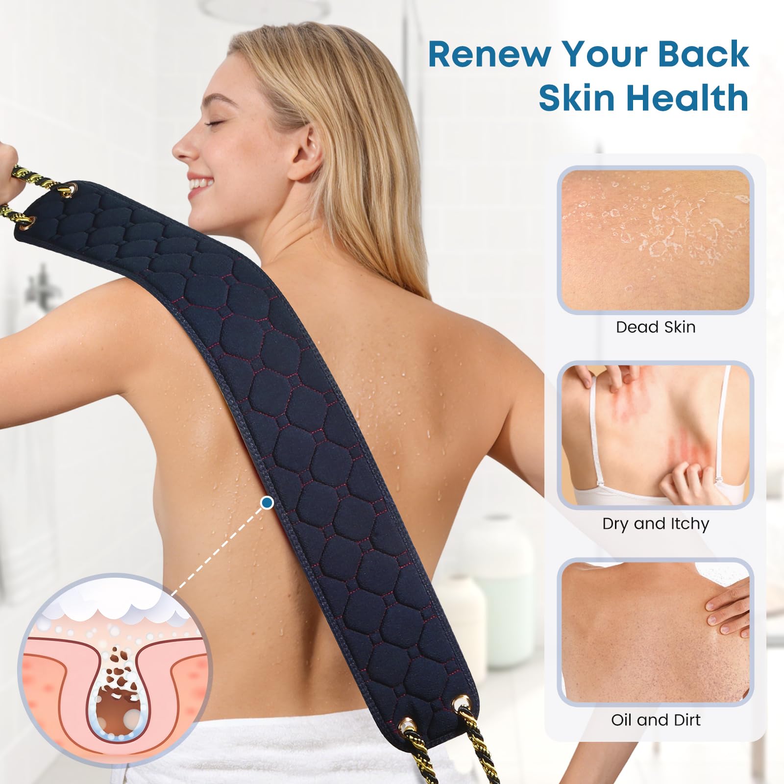 eaxun Back Scrubber - Exfoliate & Clean -5