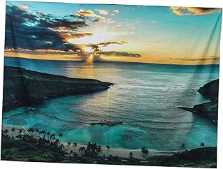 DOITOOL Paisagem Impressão Tapeçaria Oceano Decoração Floresta Tapeçaria Estúdio Pano De Fundo Floral Tapete Praia Parede Fundo Tapeçaria Da Parede Tapeçaria Trippy Tapeçaria De Flores