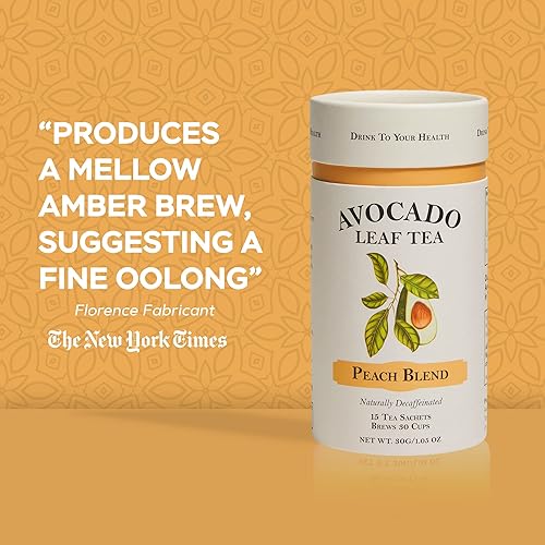 Miniatura 8 de Avocado Leaf Tea Té de durazno  Té de hierbas saludable naturalmente sin cafeína  Apoyo inmunológico y refuerzo  Preparación fría o té caliente  15