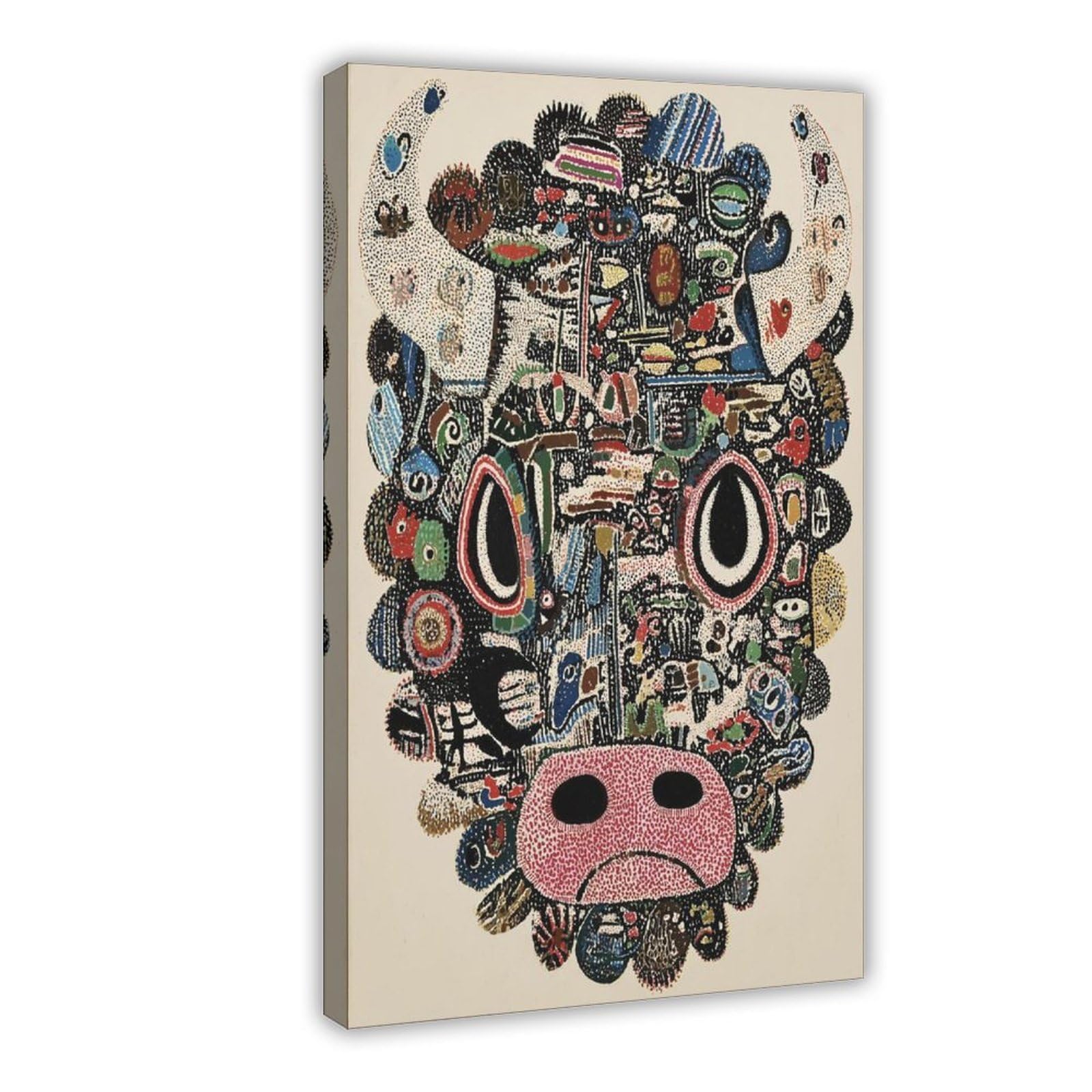 Ywtjax Frame-Style Abstract Bison Portrait Poster Canvas Poster For Bedroom Decor Gift
