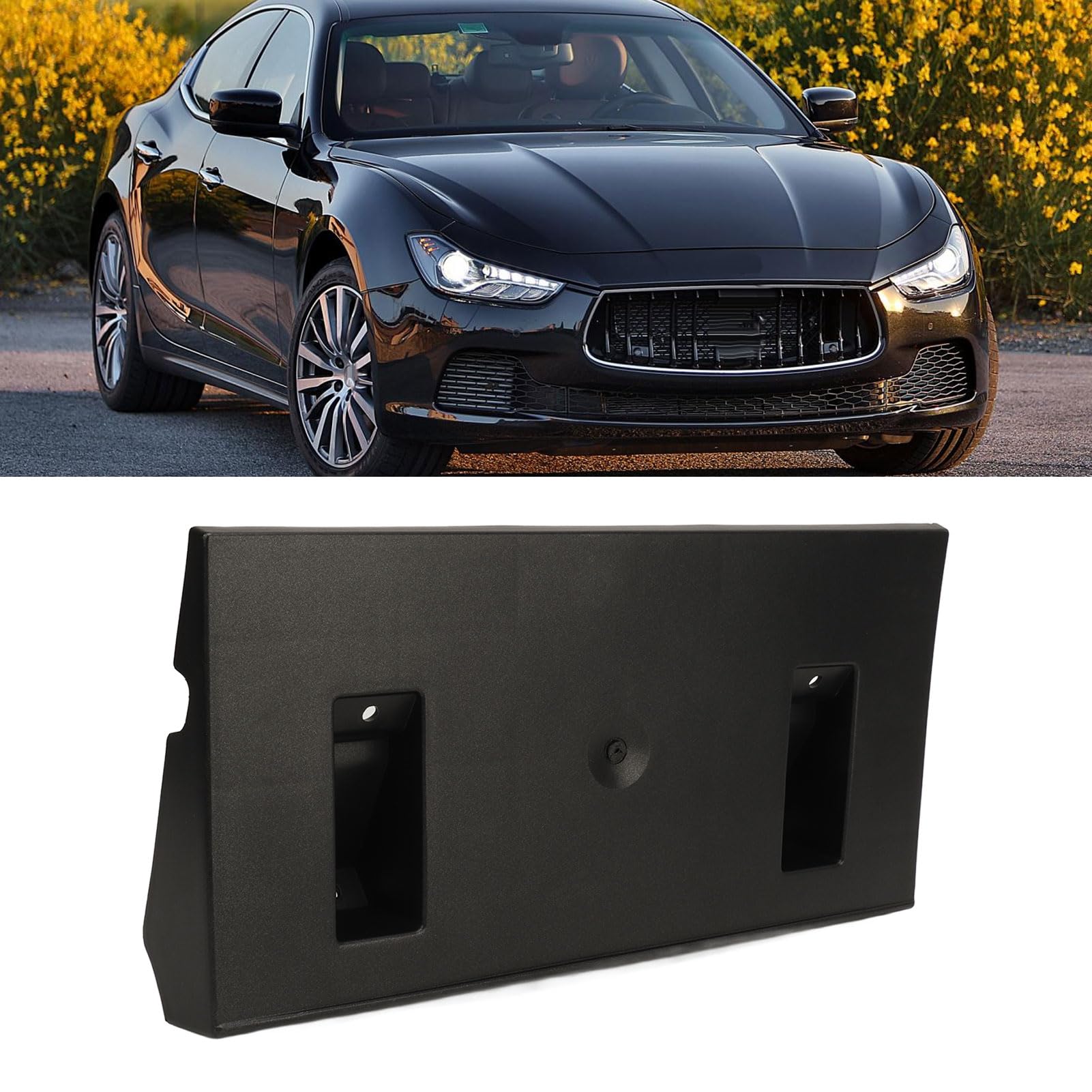 Supporto Targa Anteriore Staffa di Montaggio Targa per Ghibli M157 Dal 2013 Al 2017, Numero OE: 670025268, Nero