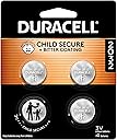 DURACELL 2032 Lithium Battery, 4 Count (Pack of 1), Child Safety Features, Key Fob, CR2032 3V Cell