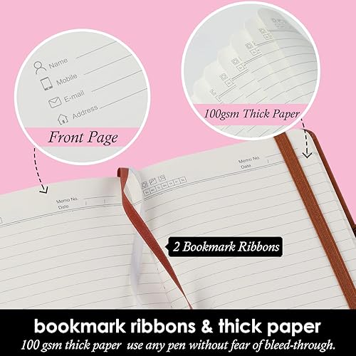 Miniatura 3 de NIRMIRO - Paquete de 3 cuadernos de bolsillo, cuadernos pequeños para tomar notas, minibloc de notas A6 con soporte para bolígrafo, 408 páginas