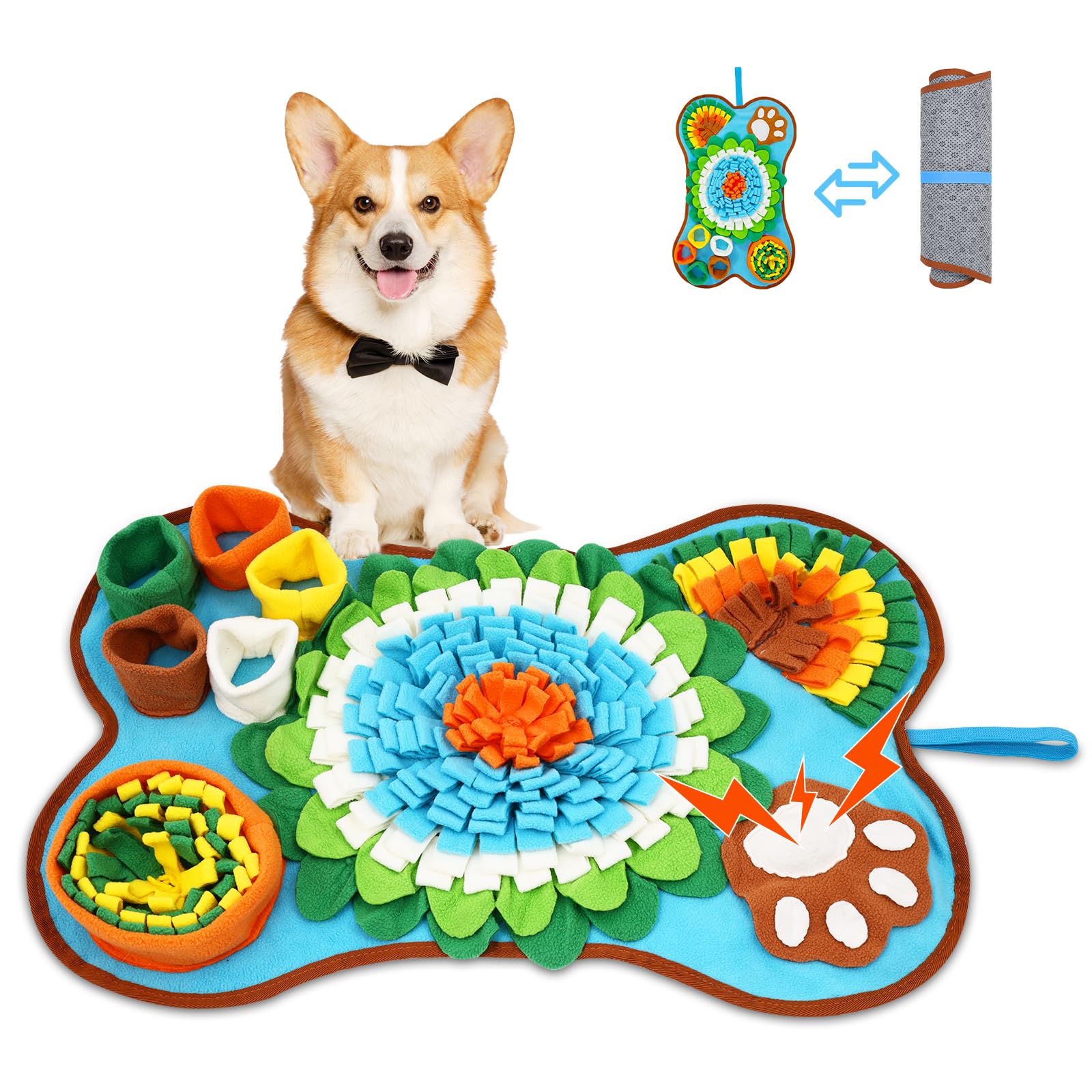 Snuffle Mat for Dogs 25x17in Slow Feeder Squeaker Washable