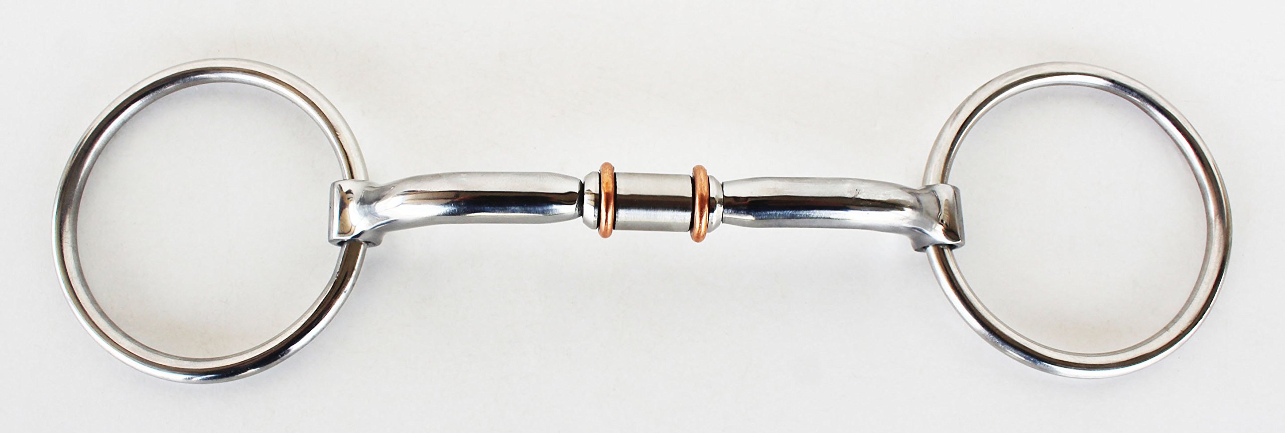 CHALLENGER Horse SS Loose Ring Snaffle Bit with Copper Rollers 6