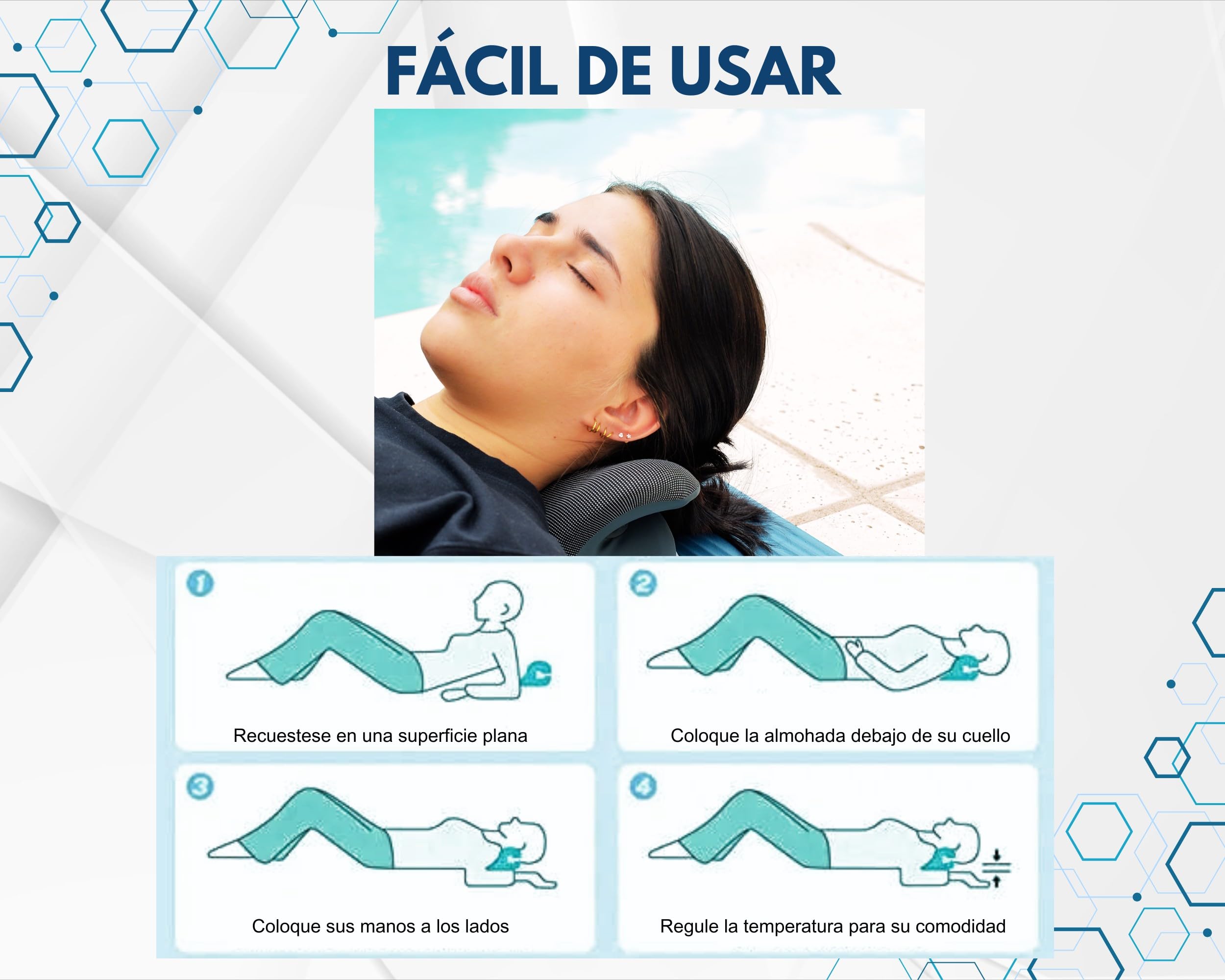 Dispositivo de Tracción Cervical Térmico con Temporizador Ajustable | Almohada para Alivio del Dolor de Cuello y Hombros y Relajación Muscular | Corrector Postural | Neck Cloud