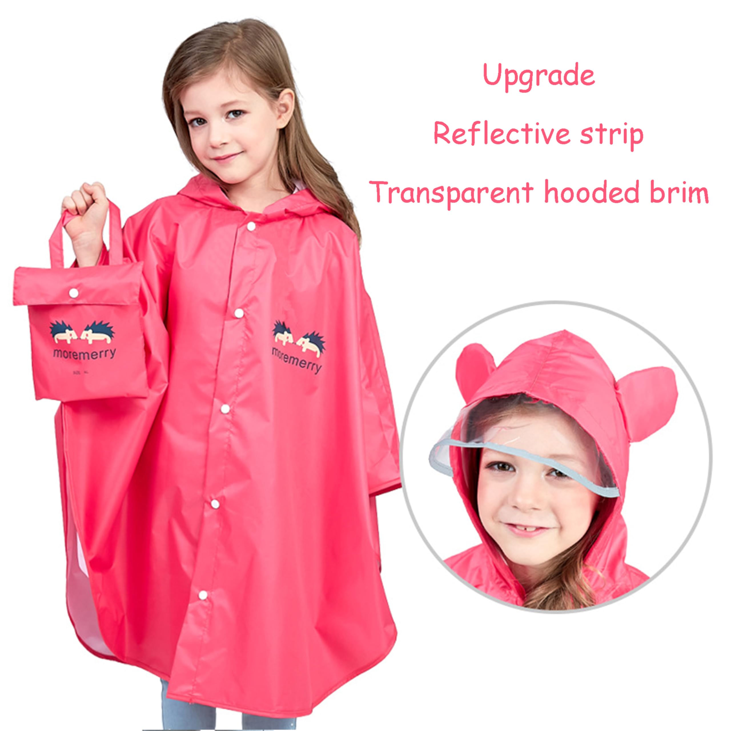 Chubasquero Niño Niña Poncho Impermeable Capa de Lluvia Niño Plegable Portátil con Bolsa Poncho Infantil Lluvia Chubasquero 100% Impermeable y Transpirable para Niños de 75-155 cm