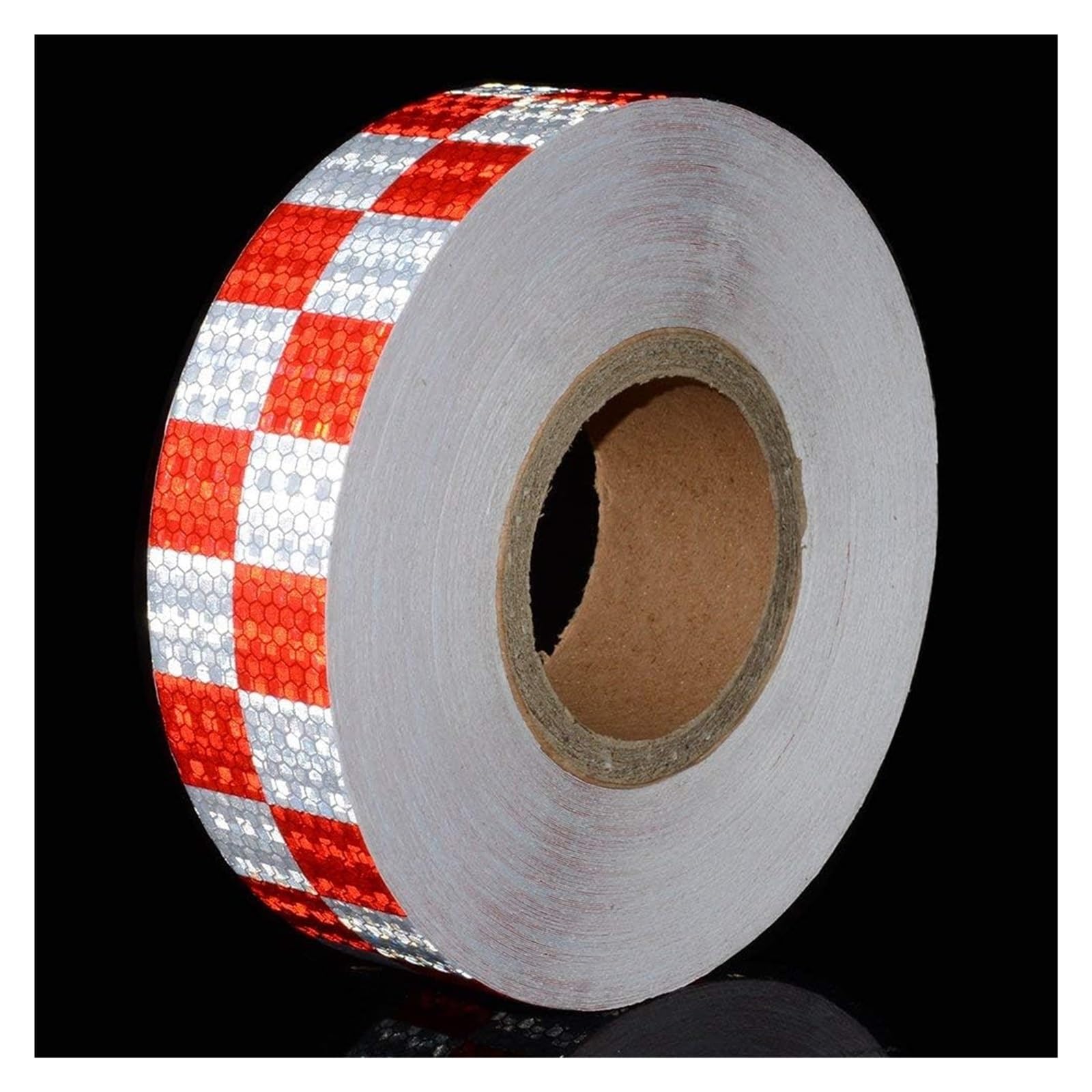 Autocollants réfléchissants, ruban réfléchissant 2"x 148ft Blanc Rouge Avertissement de nuit Attention Adhésif Vérificateur de visibilité Marquage Autocollant Rouleau Film Camion RV Remorque Bateau AT