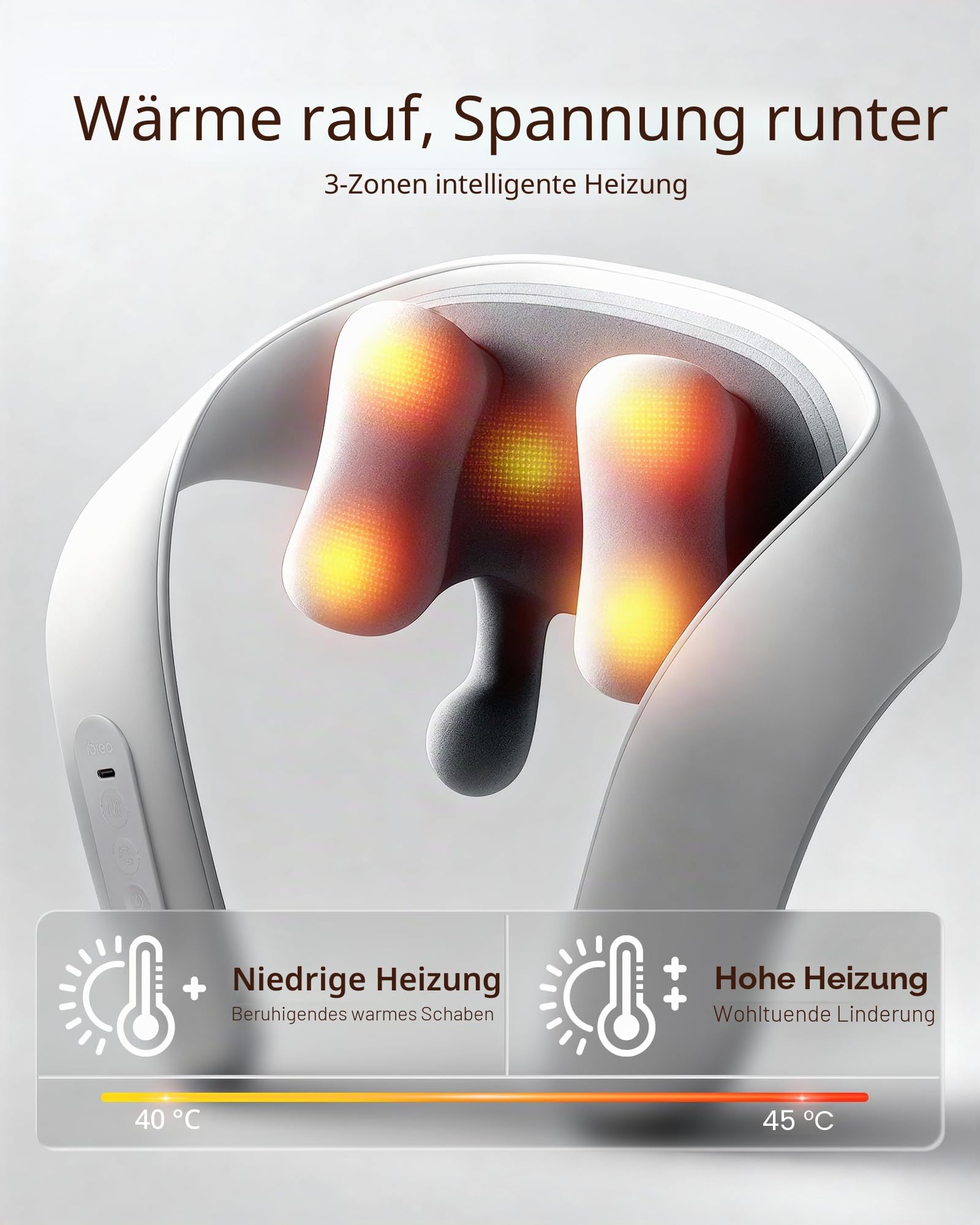 Schnurloses elektrisches Nackenmassagegerät mit Wärme,einstellbarer Distanz | Shiatsu-Massage, 3D-Tiefengewebekneten, wiederaufladbar &mehrere Modelle zur Schmerzlinderung