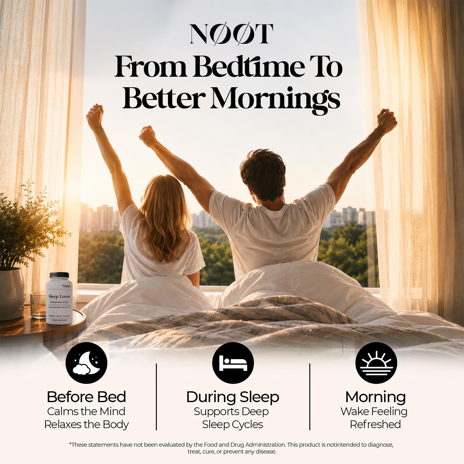 NOOT Sleep Lover Supplement – Natural Sleeping Aid for Adults & Students | Non-Habit Forming Sleep Supplement w. Ashwagandha, Lemon Balm, L-Theanine & Phytomelatonin | Deep Rest Support | 60 Capsules — Amazon image 4