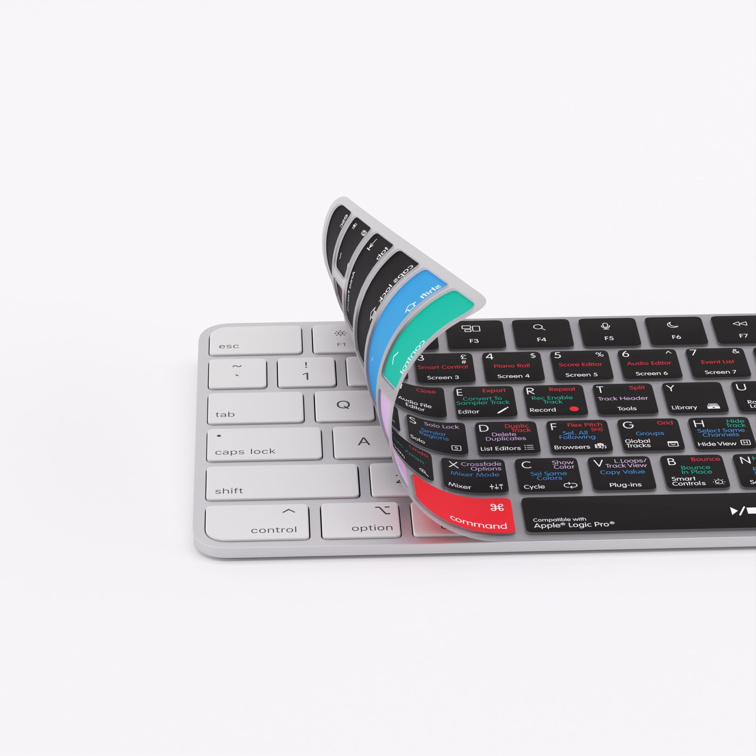 Editors Keys Logic Pro Tastaturabdeckung, kompatibel mit Apple Magic Numeric Keyboard, Silikon-Schutzhülle mit Logic Pro Shortcuts, passend für TouchID und Non-TouchID Modelle