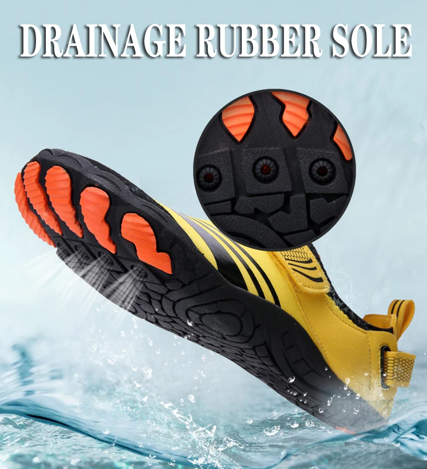 Zapatos Descalzos Universal para Hombres Y Mujeres Agua Zapatos De Playa Zapatos De Baño Secado Rápido Ligero Formadores Zapatos(47 EU, Orange)