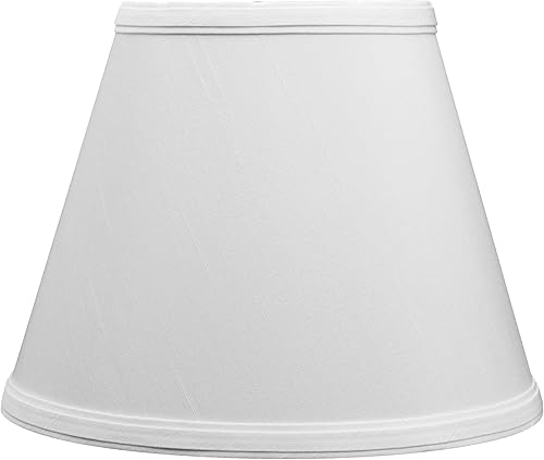 Aspen Creative 58910, Empire Uno - Persiana de lámpara, color blanco, 5 pulgadas superior x 9 pulgadas inferior x 7 pulgadas de altura inclinada,