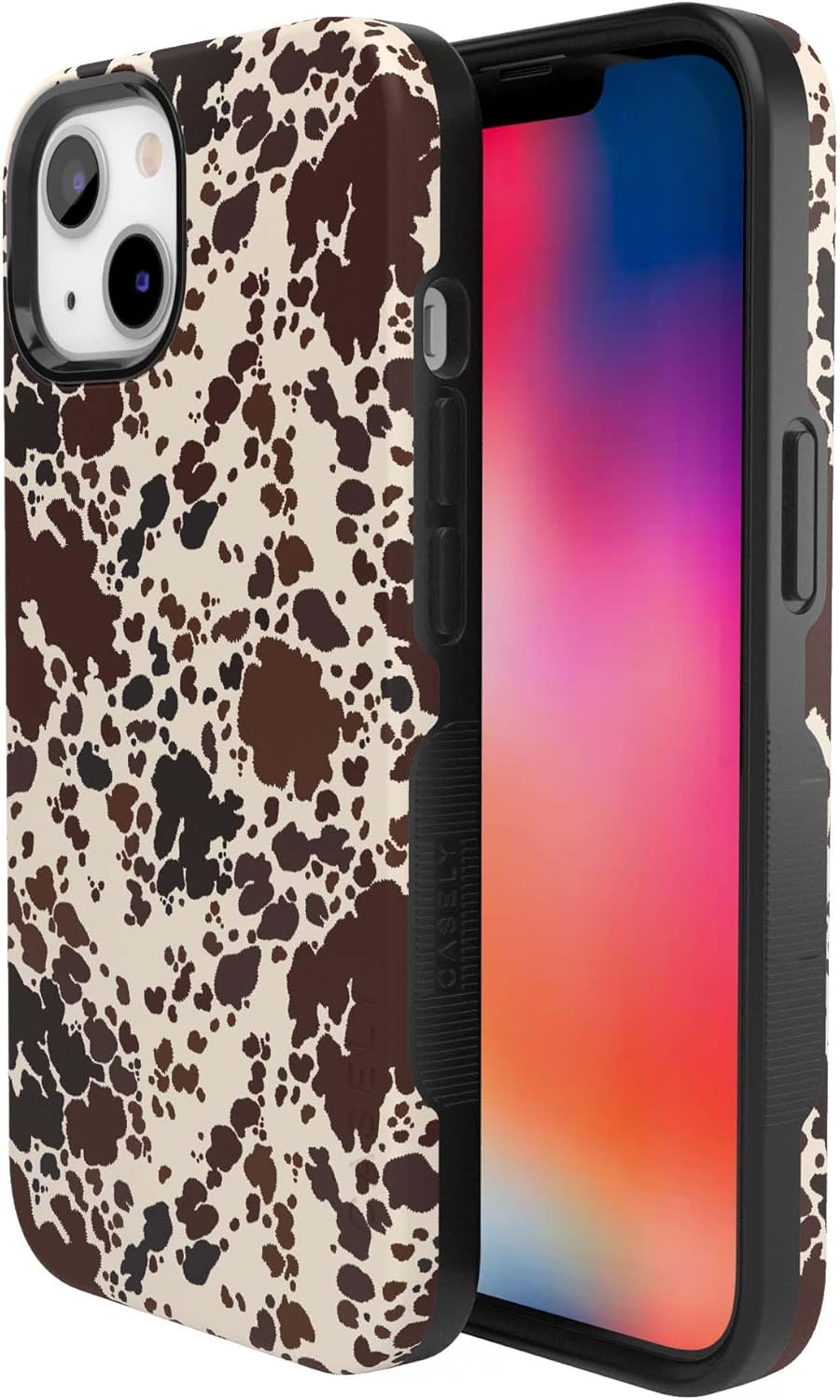 Casely iPhone 13 Case | Cowgirl Envy | Cow Print | Bold Protective Design | Compatible with MagSafe