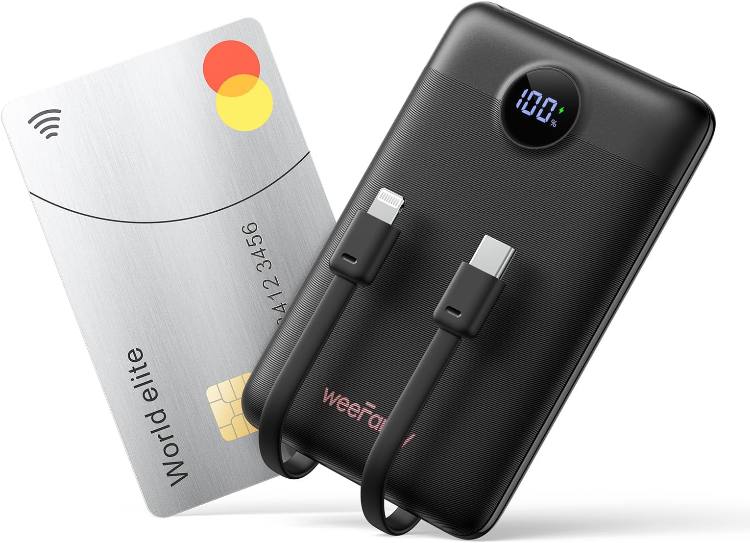 Mini Portable Charger with Built-in Cables 22.5W Fast Charging Power Bank USB-C Small Battery Pack 10000mAh Travel Essential Slim Battery for iPhone 17/16/15/14, Samsung 25/24, and MoreClimatePartner certified