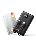 Mini Portable Charger with Built-in Cables 22.5W Fast Charging Power Bank USB-C Small Battery Pack 10000mAh Travel Essential Slim Battery for iPhone 17/16/15/14, Samsung 25/24, and More