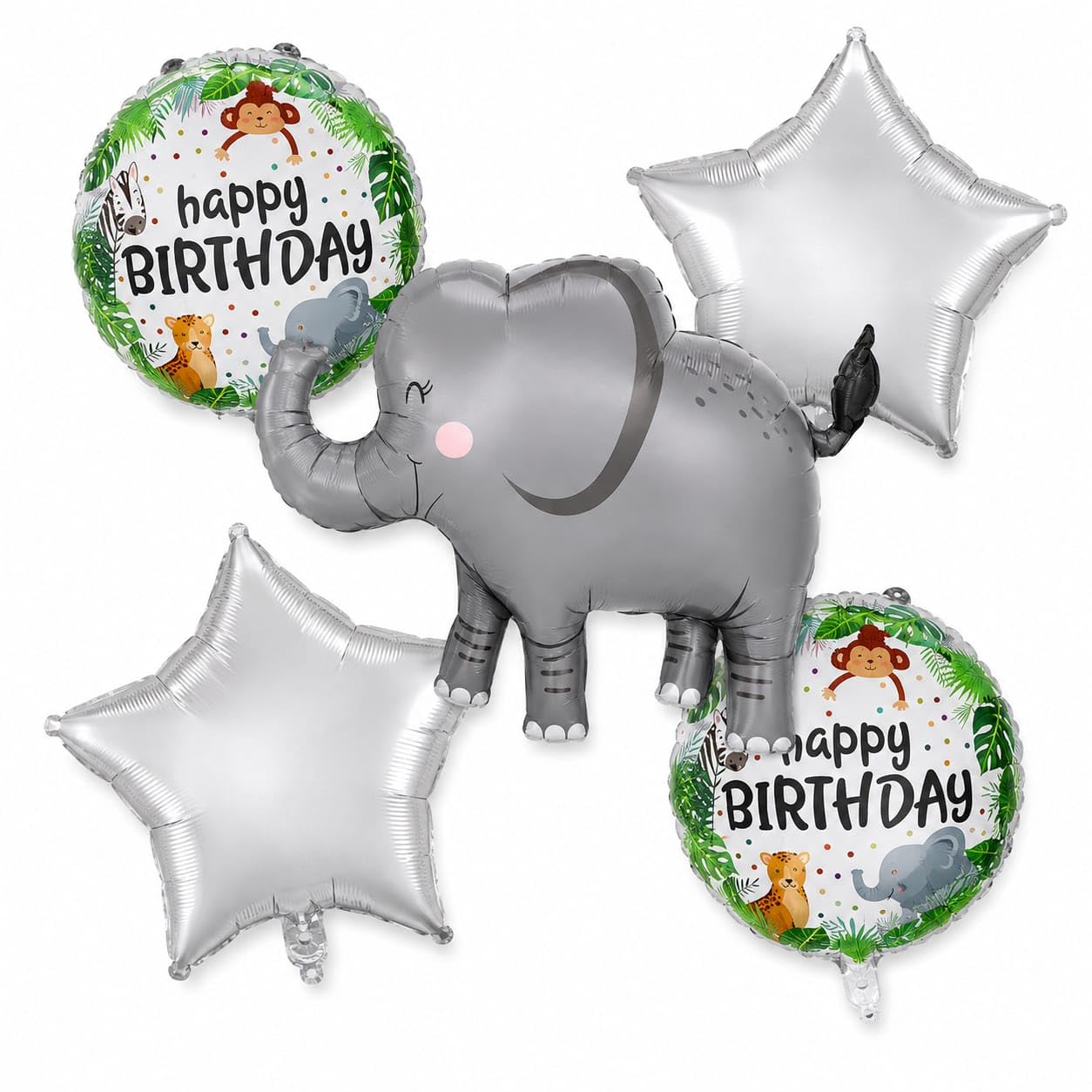 Foil Balloon Set for Party Decoration | Multicolor Aluminum Foil Balloons | Air & Helium Fill | Reusable Balloon Decoration (Elephant-Ballon)-image-49
