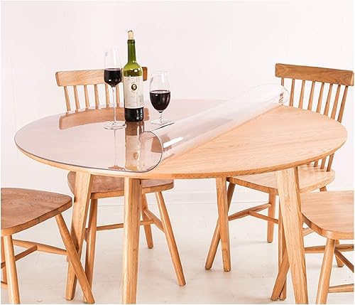 Miniatura 2 de ZHANGQINGXIU - Mantel transparente de cloruro de polivinilo de 0.079 pulgadas (0.079 in), protector de mesa transparente de plástico para el hogar,