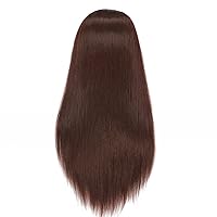 Vista 5 de Cabeza de maniquí de 26-28 pulgadas, cabeza de maniquí Yaki de fibra sintética para peluquería y cosmetología, maniquíes, cabeza de práctica