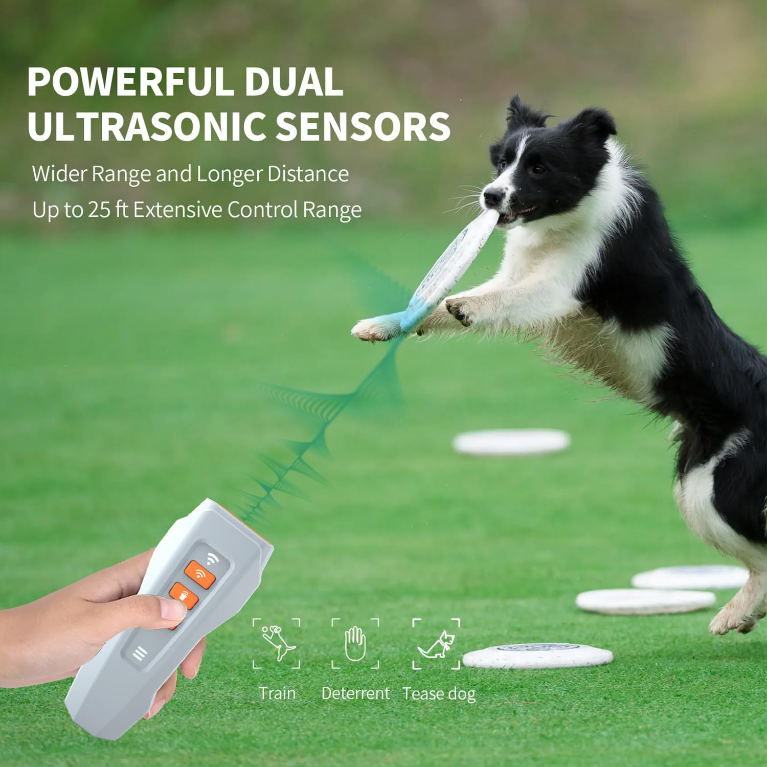 Dog Bark Deterrent Device-Ultrasonic Anti-Barking Devices, Up to 30FT Long Range &Rechargeable Bark Control-Safe for Dogs Training-Indoor & Outdoor,Alternative to Collars and Bark Collars (black) 3