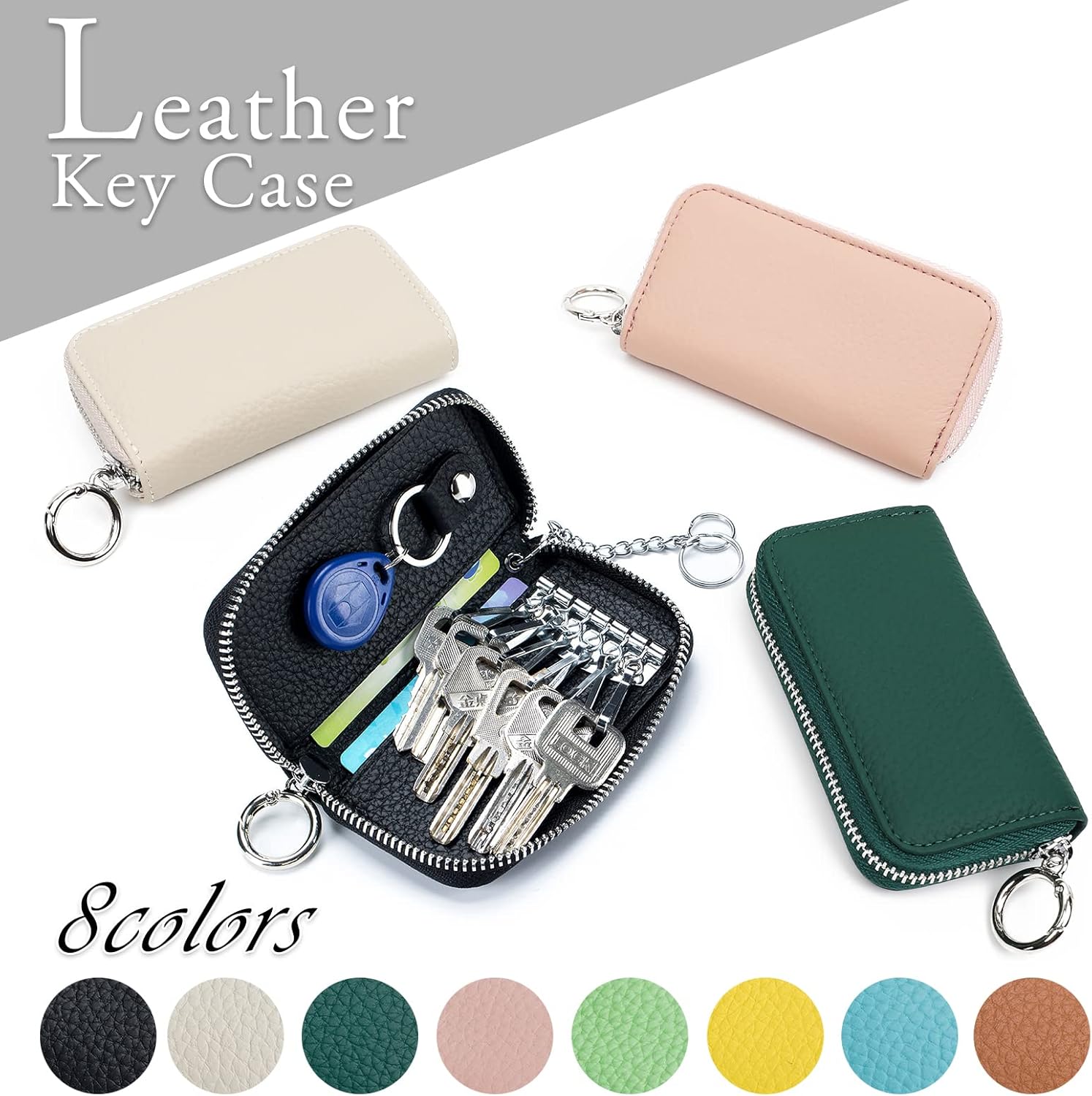[imeetu] キーケース メンズ レディース スマートキーケース 本革 6連フック付き コンパクト 人気 便利