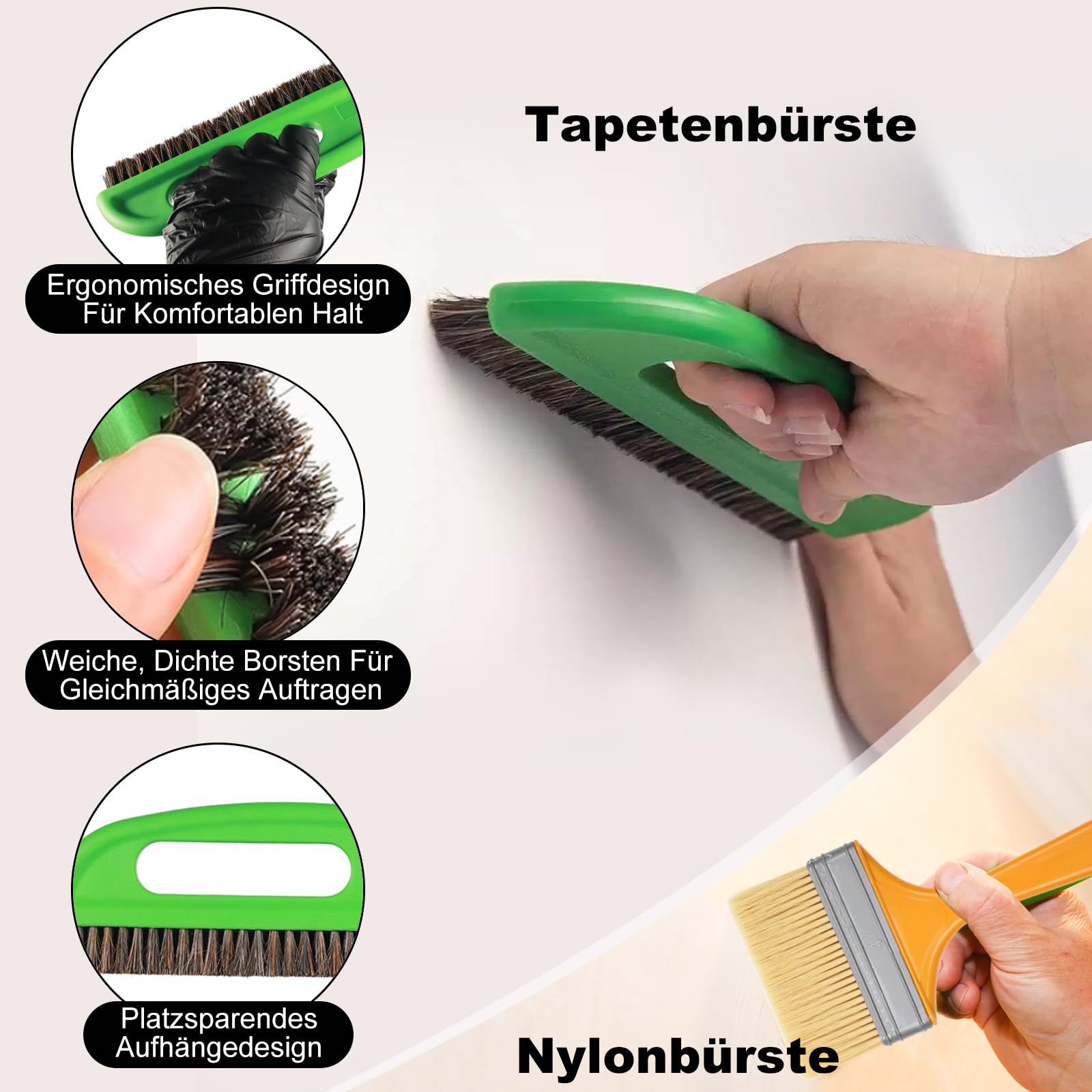Kit d'Outils de Papier Peint, Lot de 17 Pièces avec Raclette, Brosse, Rouleau de Couture et Outil de Coupe
