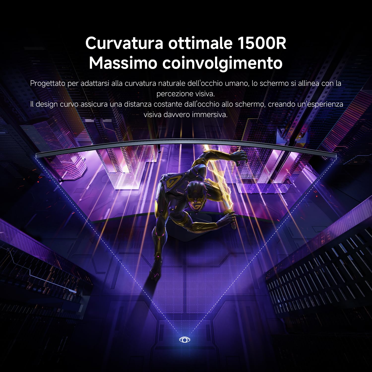 XIAOMI G34WQi 2026 Monitor Gaming Curvo 2K da 34 Pollici, 180Hz, 1ms GTG, FreeSync Premium, 1500R, HDR400, 100% sRGB, 95% DCI-P3,TÜV Low Blue Light (3440 x 1440/21:9/HDMI 2.0/DP 1.4)