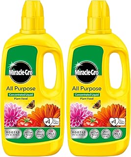 Miracle Gro Plant Food Fertiliser - Pack of 2x800ml All Purpose Plant Feed Concentrated Liquids with Topline Card. Child &...