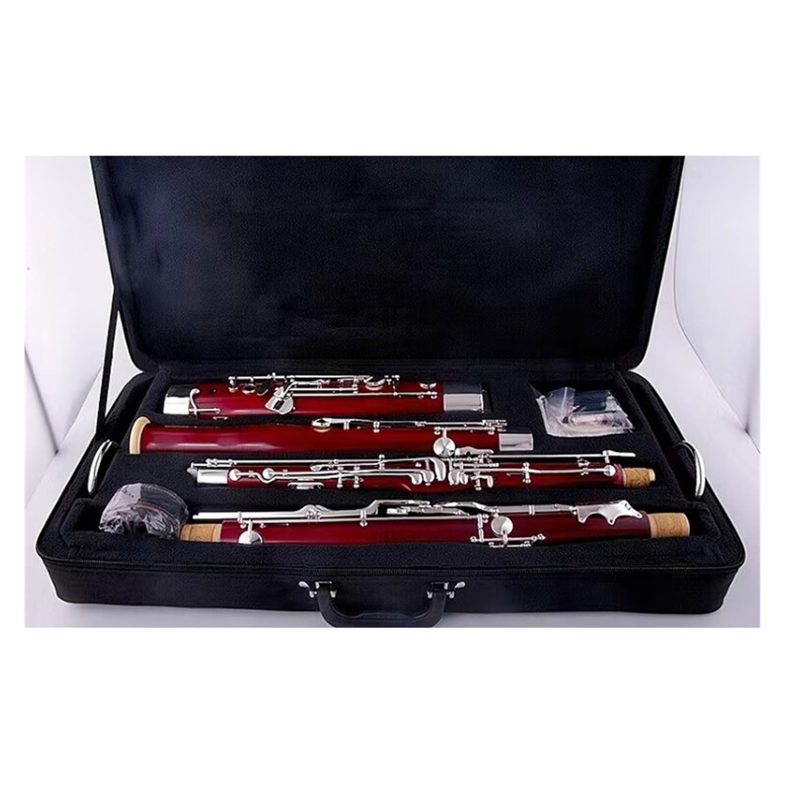 Instrument Fagotowy Z Korpusem Klonowym, Profesjonalny Fagot Z Białymi Miedzianymi Klawiszami I Akcesoriami Zestaw Fagotowy (Color : Nickel)