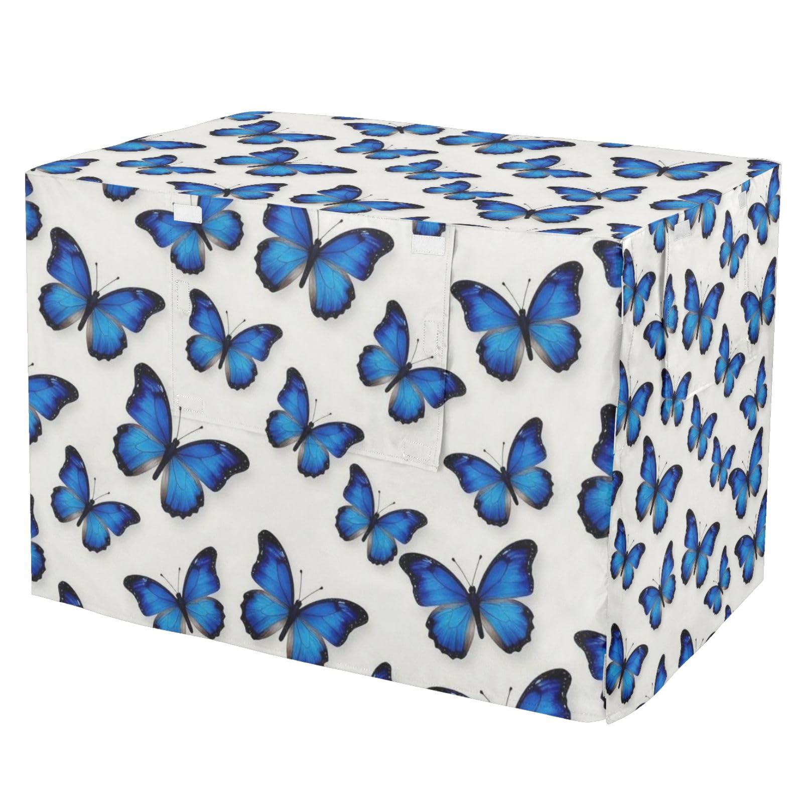 Housse de cage pour chien avec store bleu pour salon