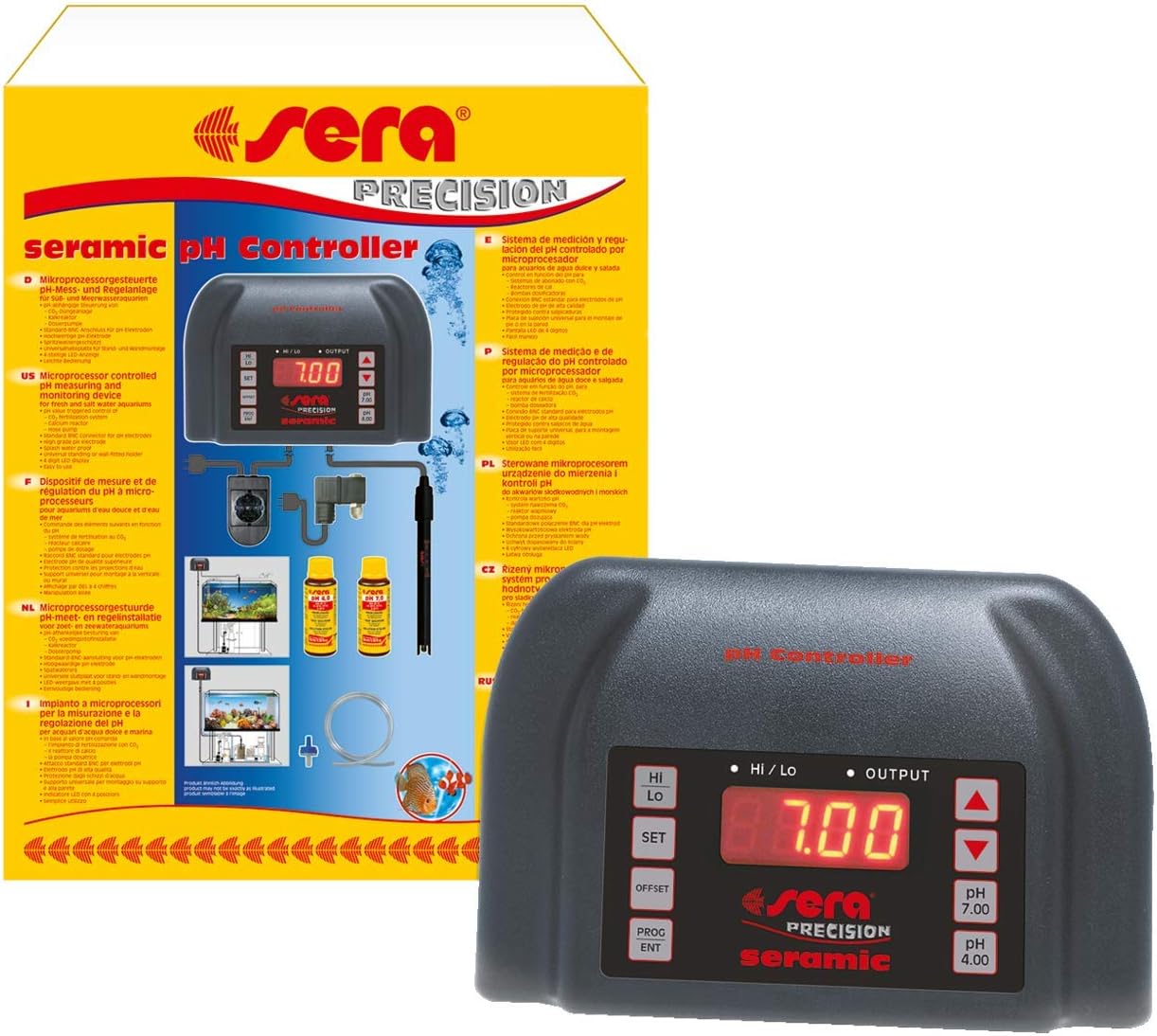 sera mic 08005 pH Controller - Automatic Digital Control of The pH Value for The Operation of CO2 and for The Operation of limescale reactors and dosing Pumps, colourless