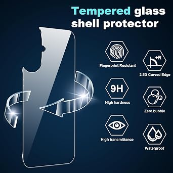 for iPhone 17 6.3 inch Screen Protector,[2+1 Pack] Back Screen Protector+Camera Lens Protector,Tempered Glass,Bubble-Free,Anti-Scratch