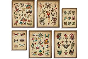 Old School Tattoo Pictures: Vintage Tattoo Poster Picture Set
