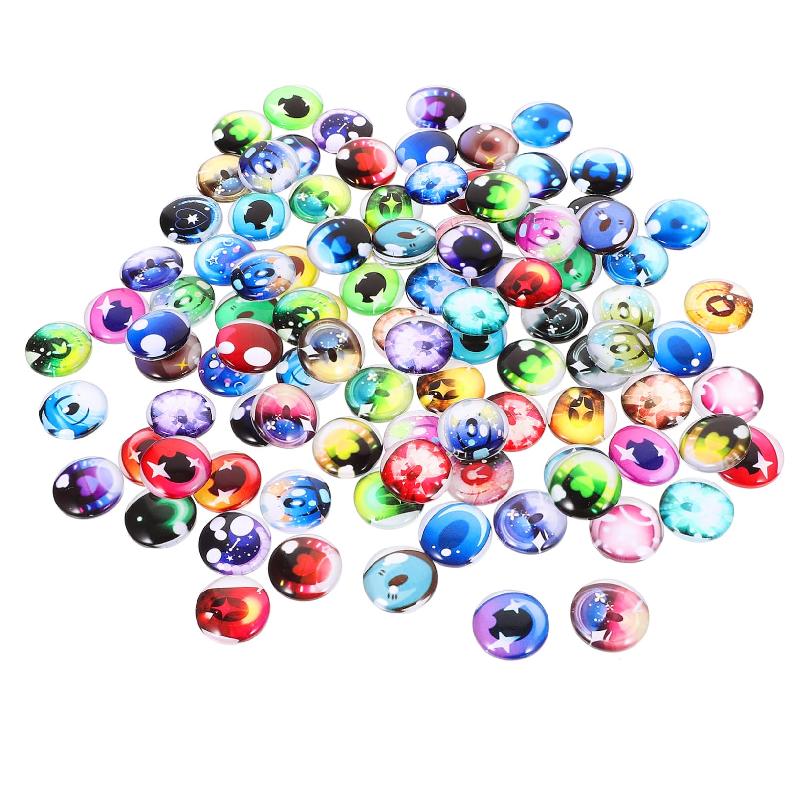 Ciieeo 100pezzi Occhi Finti in Vetro e Smalto per Bambole e Decorazioni Materiali Fai da Te per Oggetti di Scena e Lavoretti
