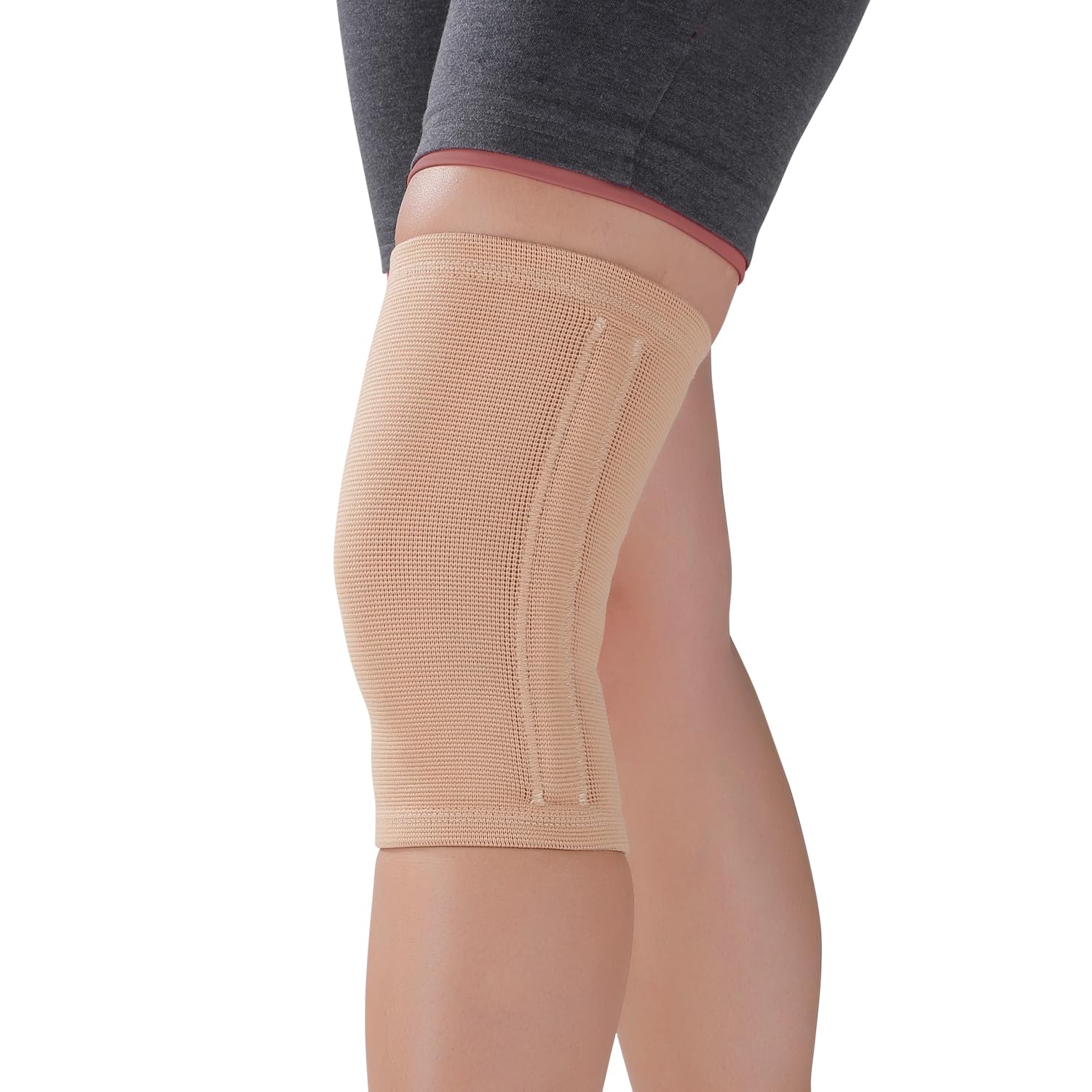 Flamingo Knee Support Brace for Knee Pain Relief | Knee Cap For Sports, Pain Relief, Compression Support, Exercise, Gym | Knee Cap Guard for Men & Women - Beige - XXL-picture-14