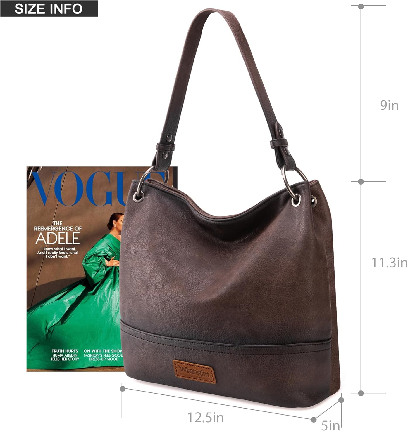 Wrangler Hobo Bags for Women Vegan Leather Top Handle Shoulder Purses and Handbags - Image 7