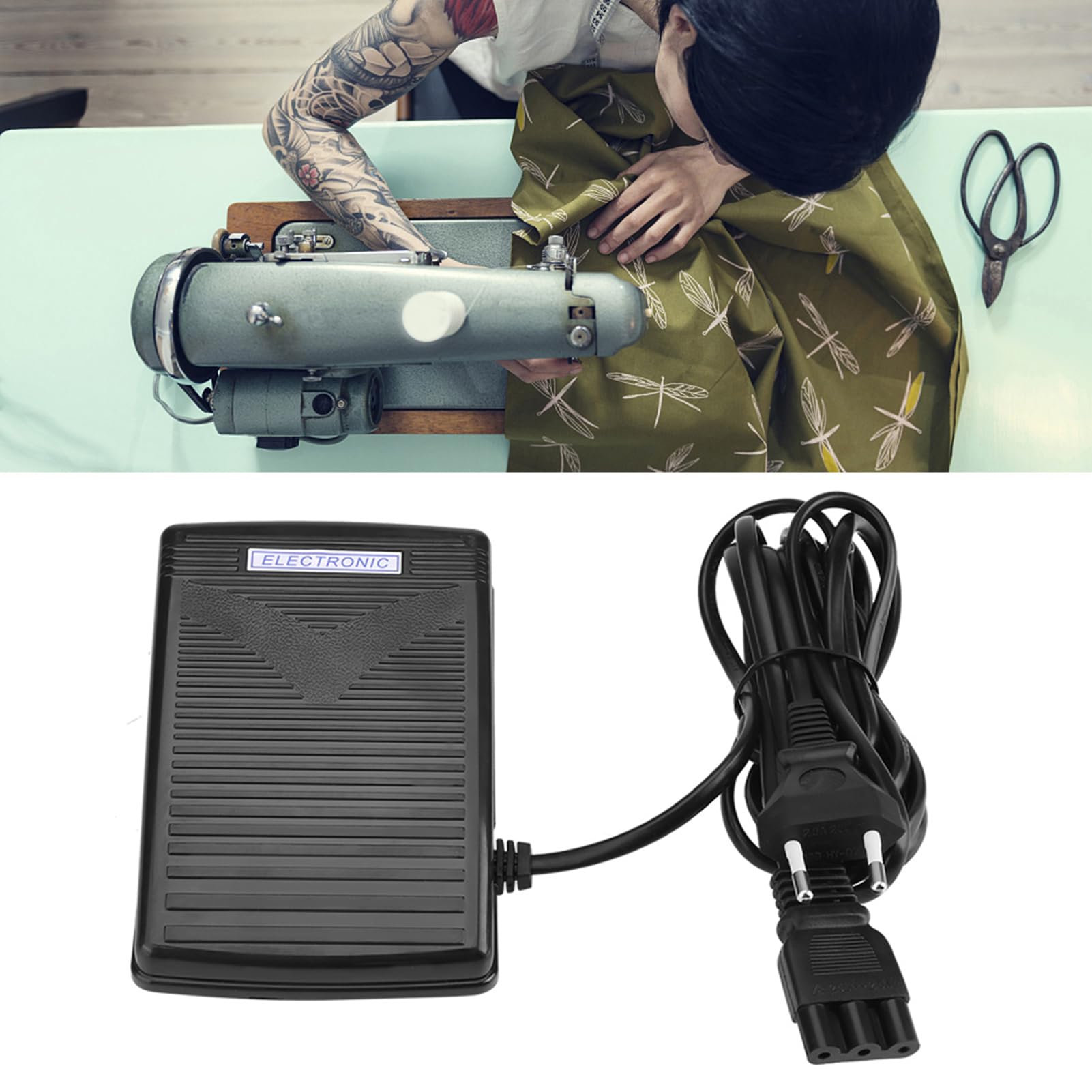 pedale macchina da cucire singer + Pedale di Comando Eettronica 110V Pedale Controllo per Macchina da Cucire Elettronica con Comando a Pedale con Cavo di Alimentazione per FY2301(EU-Plug)